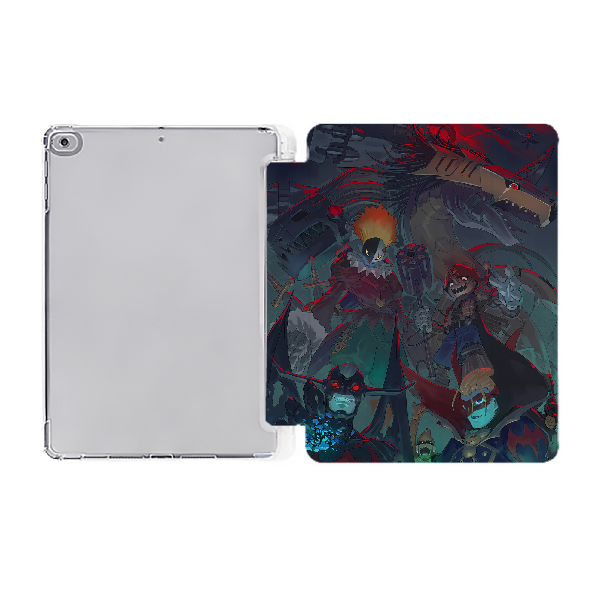 （画像用） Digimon デジタルモンスター/デジモン IPad ケース ペン収納付き 三つ折りスタンド PUレザー×シリコン 対応機種9.5/10.5/10.9インチ